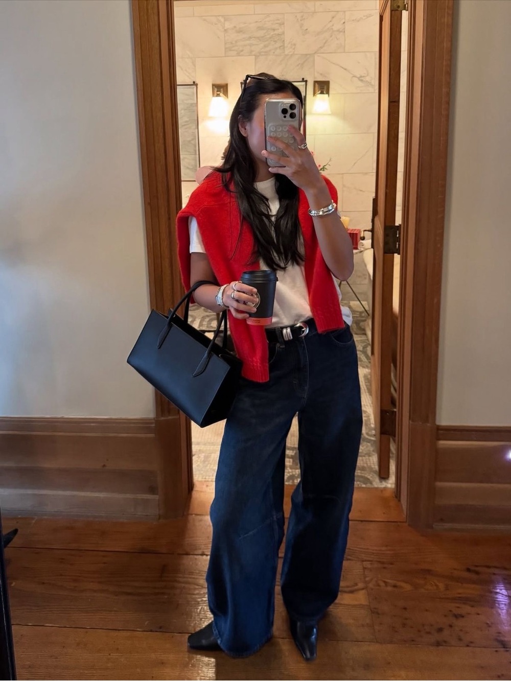 Vintage Red LeRoy Knit Sweater-Style Cardigan Layer